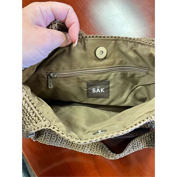 The Sak Original Brown Stripe Woven Macrame’ Medium Shoulder Bag NWOT - Picture 5 of 5